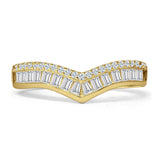 Half Eternity Band 6.3mm Curved Contour Ring Cubic Zirconia 925 Sterling Silver