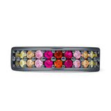 Half Eternity Band 5mm Round Multicolor Cubic Zirconia 925 Sterling Silver