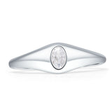 Oval CZ Solitaire Ring
