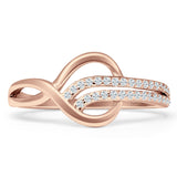Art Deco 9mm Swirl Infinity Cubic Zirconia Ring 925 Sterling Silver