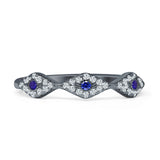 Half Eternity 4mm Cluster Round Cubic Zirconia Bands 925 Sterling Silver