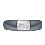 Radiant Cut 5.5mm Solitaire Cubic Zirconia Ring 925 Sterling Silver