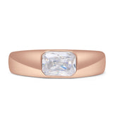 Radiant Cut 5.5mm Solitaire Cubic Zirconia Ring 925 Sterling Silver