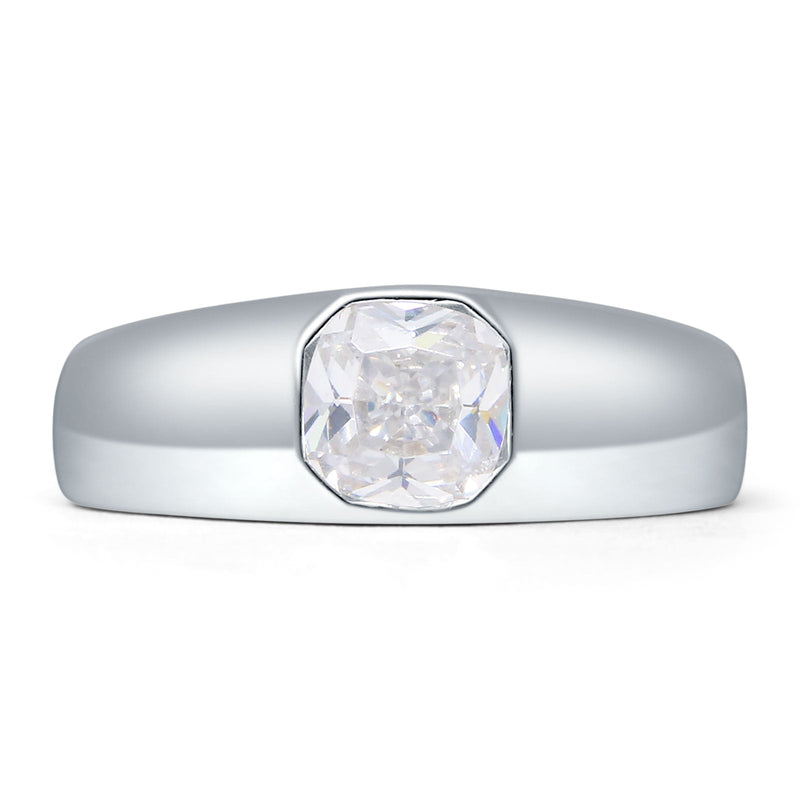 Octagonal CZ Solitaire Ring