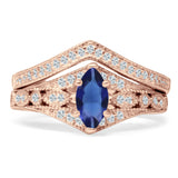 Two Piece Marquise CZ Ring