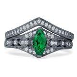 Two Piece Marquise CZ Ring