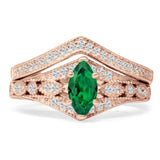 Two Piece Marquise CZ Ring