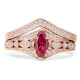 Two Piece Marquise CZ Ring