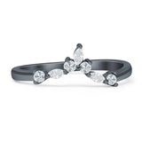 Half Eternity Chevron Ring