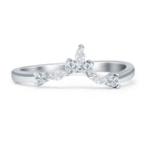 Half Eternity Chevron Ring