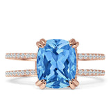 Cushion Cut CZ Ring