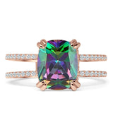 Cushion Cut CZ Ring