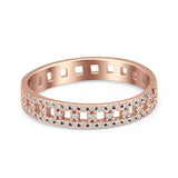 Round CZ Filigree Band