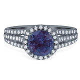 Art Deco Round Natural Stone Stackable Ring