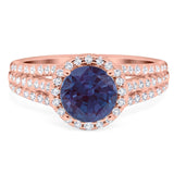 Art Deco Round Natural Stone Stackable Ring