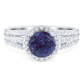 Art Deco Round Natural Stone Stackable Ring