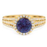 Art Deco Round Natural Stone Stackable Ring