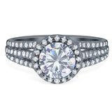 Art Deco Round Natural Stone Stackable Ring