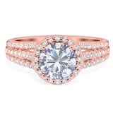 Art Deco Round Natural Stone Stackable Ring