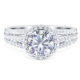 Art Deco Round Moissanite Stackable Wedding Ring 925 Sterling Silver