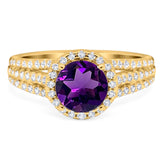 Art Deco Round Natural Stone Stackable Ring