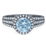 Art Deco Round Natural Stone Stackable Ring