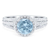 Art Deco Round Natural Stone Stackable Ring