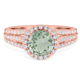 Art Deco Round Natural Stone Stackable Ring