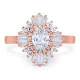 Floral Art Deco Halo Ring