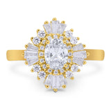 Floral Art Deco Halo Ring