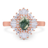 Floral Art Deco Halo Ring