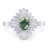 Floral Art Deco Halo Ring