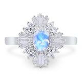 Floral Art Deco Halo Ring