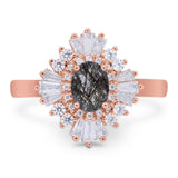 Floral Art Deco Halo Ring