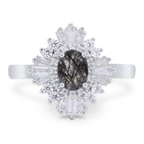 Floral Art Deco Halo Ring