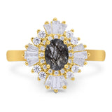 Floral Art Deco Halo Ring