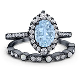 Art Deco Two Piece Oval Natural Stone Ring