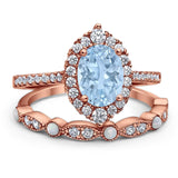 Art Deco Two Piece Oval Natural Stone Ring
