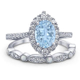 Art Deco Two Piece Oval Natural Stone Ring