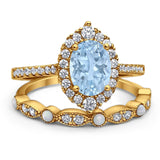 Art Deco Two Piece Oval Natural Stone Ring