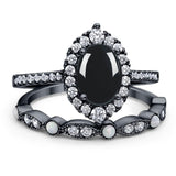 Art Deco Two Piece Oval Natural Stone Ring