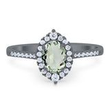 Art Deco Oval Natural Stone Wedding Ring