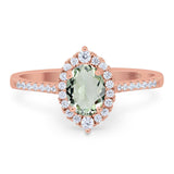 Art Deco Oval Natural Stone Wedding Ring