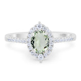 Art Deco Oval Natural Stone Wedding Ring