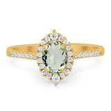 Art Deco Oval Natural Stone Wedding Ring