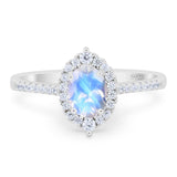 Art Deco Oval Natural Stone Wedding Ring