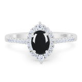 Art Deco Oval Natural Stone Wedding Ring