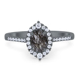 Art Deco Oval Natural Stone Wedding Ring