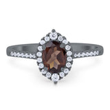 Art Deco Oval Natural Stone Wedding Ring