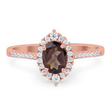 Art Deco Oval Natural Stone Wedding Ring